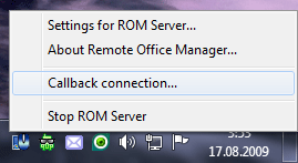 Context menu on the servers side