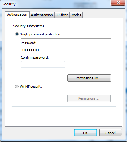 Configuring server security. Configuring server security.