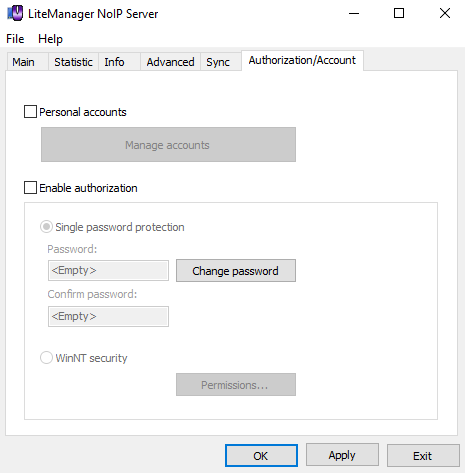 Authorization page