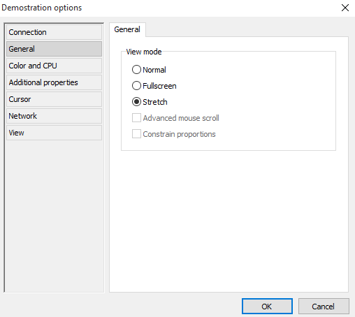 Demonstration viewer options