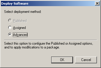 Advanced deployment method Advanced deployment method