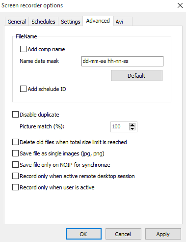 Additional options Additional options