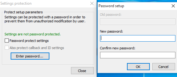 Settings protection.