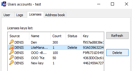 delete key