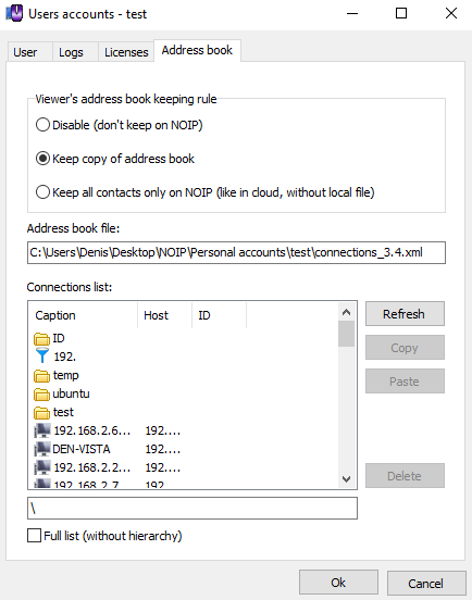 keep copy of the Viewer address book