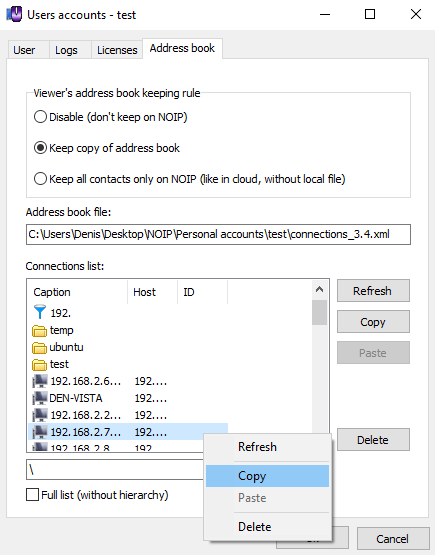 copy contacts