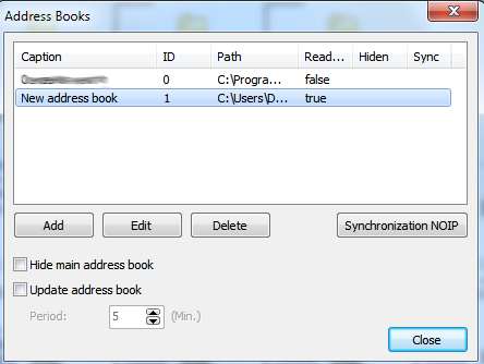 the address book will be added to the list
