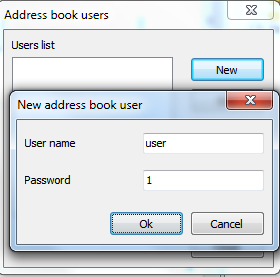 name and password for the new user