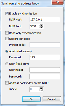  address book synchronization in the synchronization window