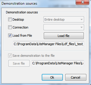 demonstration file can be replayed