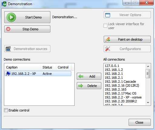 Run demonstration