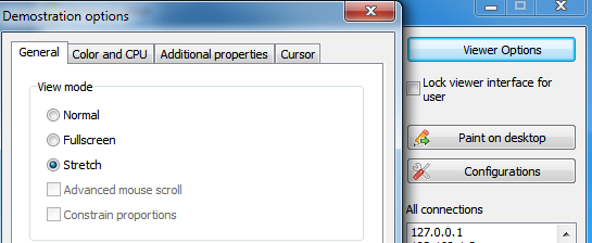 demonstration options