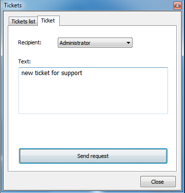 new ticket click „New ticket“