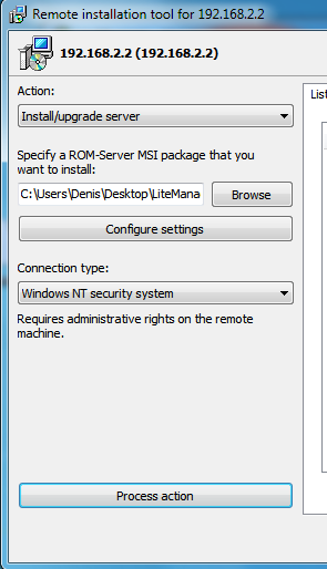 Start the remote installation