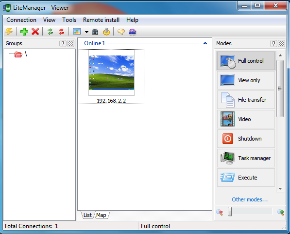 The result is a remote installation