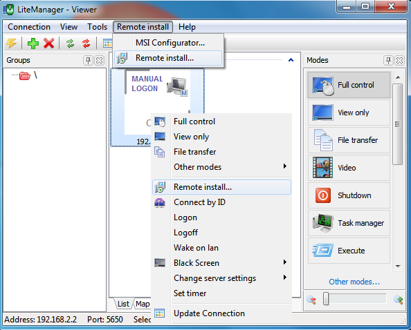 Starting Remote Installation