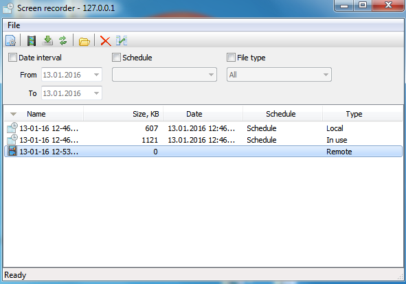  recording file in Avi format
