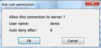  Request permission to connect option
