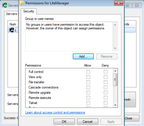 Changing NT permissions