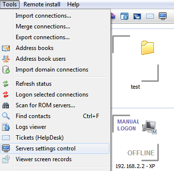 Server settings manager