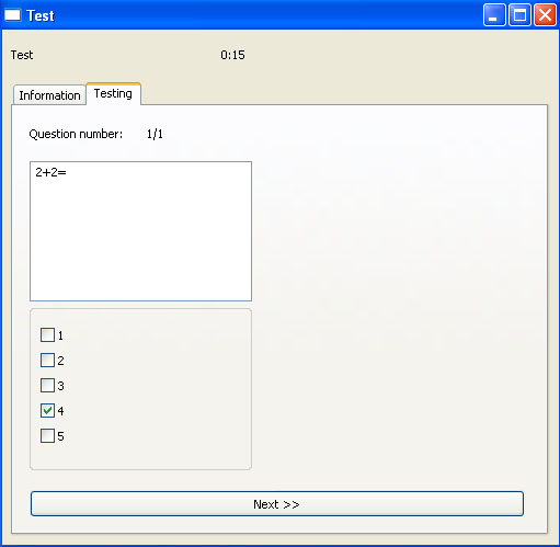 starting the test